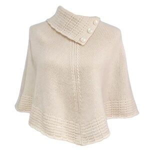 Gap Y2K Vintage 100% Lambs Wool Poncho Cape Shrug Sweater